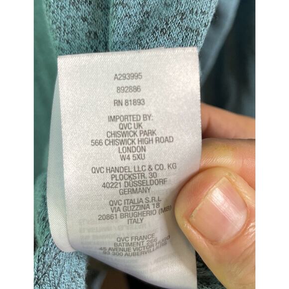 H by Halston 2X Blue‎ Super Soft Knit Long Sleeve Tunic With Faux Suede Back - Picture 5 of 10